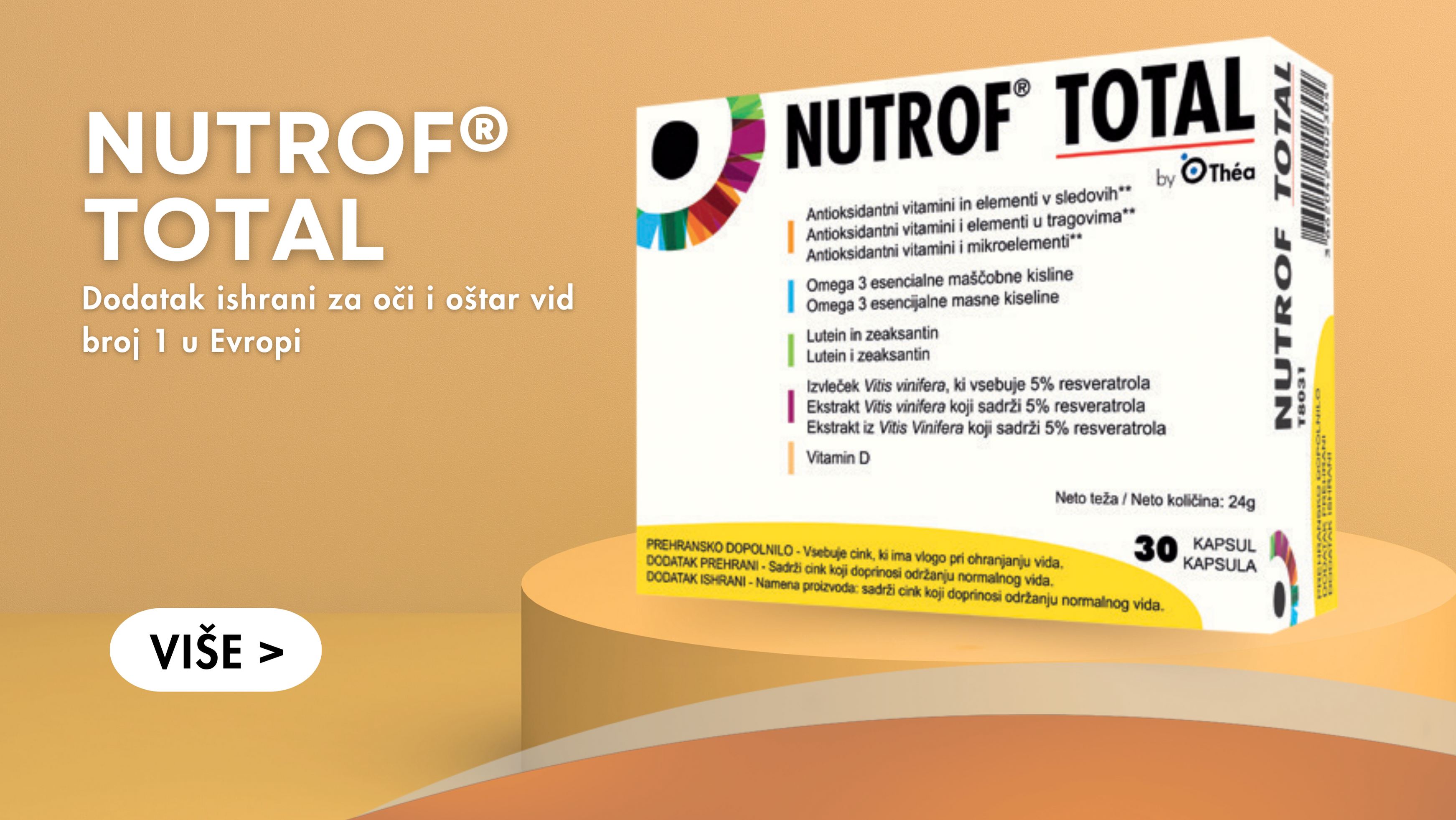 Nutrof® Total: dodatak ishrani za oči i oštar vid broj 1 u Evropi